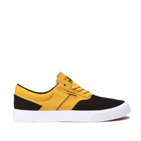 Supra Mens COBALT Black/Golden/white Low Top Shoes | CA-60047